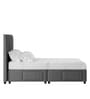 Nivi Fabric Upholstered Queen Size Bed in Charcoal Grey Colour with Drawer Storage