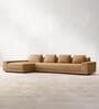Nivora L Shaped Couch Boucle RHS 4 Seater Sectional Sofa in Ochre Colour