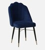 Eldora Fabric Dining Chair In Velvet Blue Color