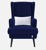 Niya Velvet Wing Chair In Indigo Blue Colour