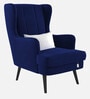 Niya Velvet Wing Chair In Indigo Blue Colour