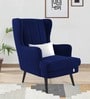 Niya Velvet Wing Chair In Indigo Blue Colour