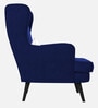 Niya Velvet Wing Chair In Indigo Blue Colour