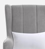 Niya Velvet Wing Chair In Light Grey Colour