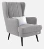 Niya Velvet Wing Chair In Light Grey Colour