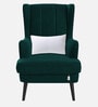 Niya Velvet Wing Chair In Forest Green Colour
