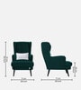 Niya Velvet Wing Chair In Forest Green Colour