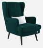 Niya Velvet Wing Chair In Forest Green Colour