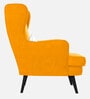 Niya Velvet Wing Chair In Saffron Yellow Colour
