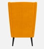 Niya Velvet Wing Chair In Saffron Yellow Colour