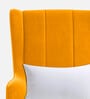 Niya Velvet Wing Chair In Saffron Yellow Colour
