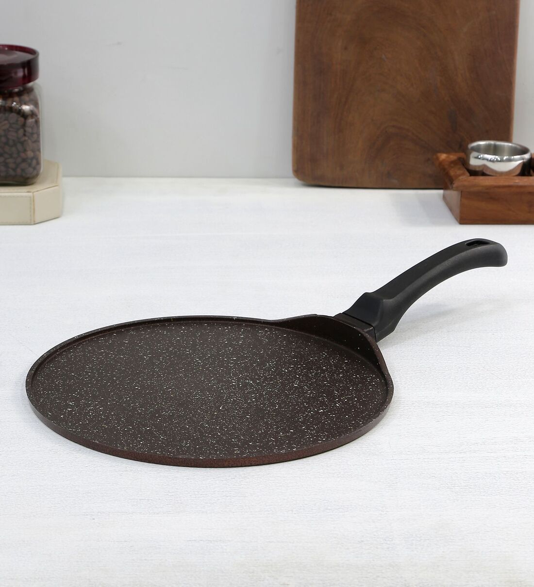 Aluminium Diamond Non Stick Flat Dosa Tawa, Diameter: 8 Inch