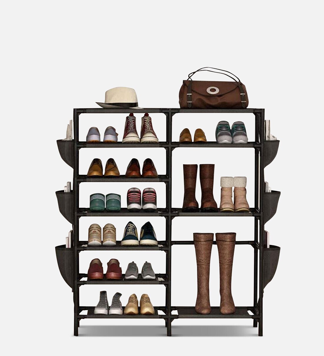 Buy Metal Open Shoe Rack in Black Finish by Aysis Online Open Shoe