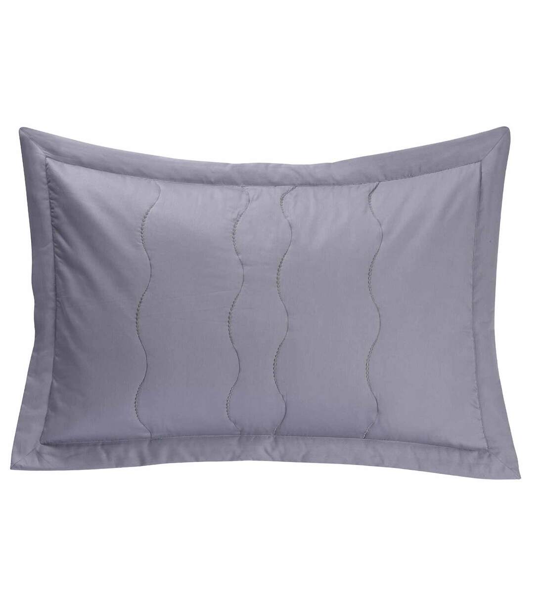 Buy Nostalgic Attire Grey Solid 400 TC Cotton Set of 2 Pillow Shams by