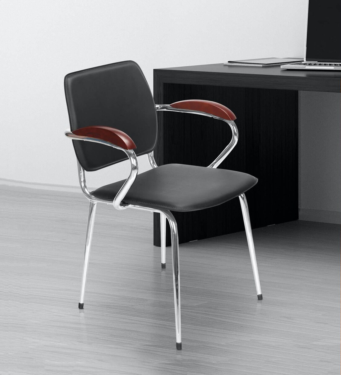 Buy Nova Guest Chair in Black Colour By Nilkamal Online Guest Chairs