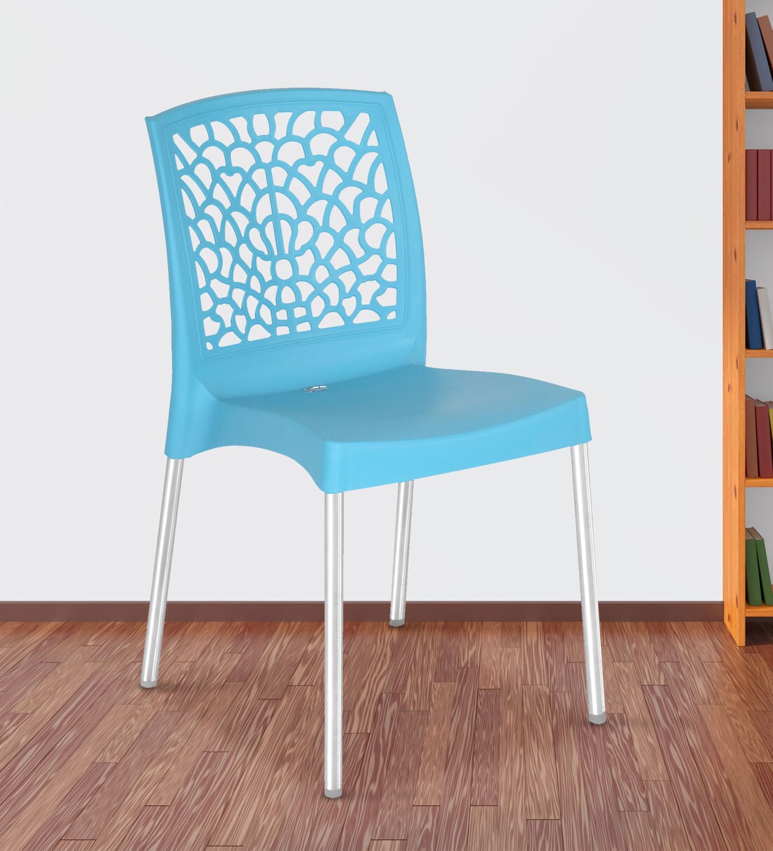 Buy NS19SS Plastic Chair in Celeste Blue Colour, Set of 2 at 21