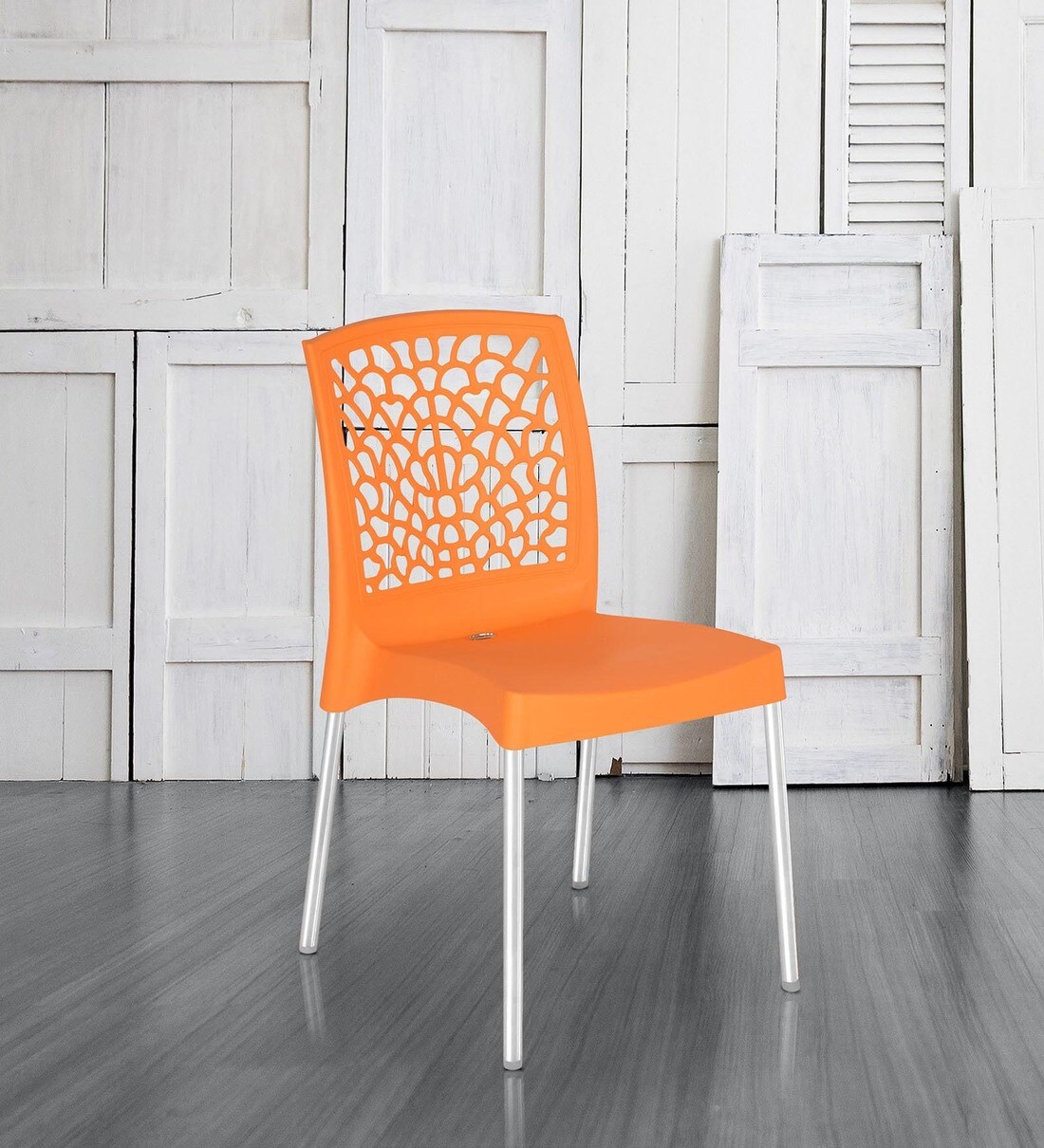 Buy Novella Plastic Chair in Orange Colour By Nilkamal Online Un