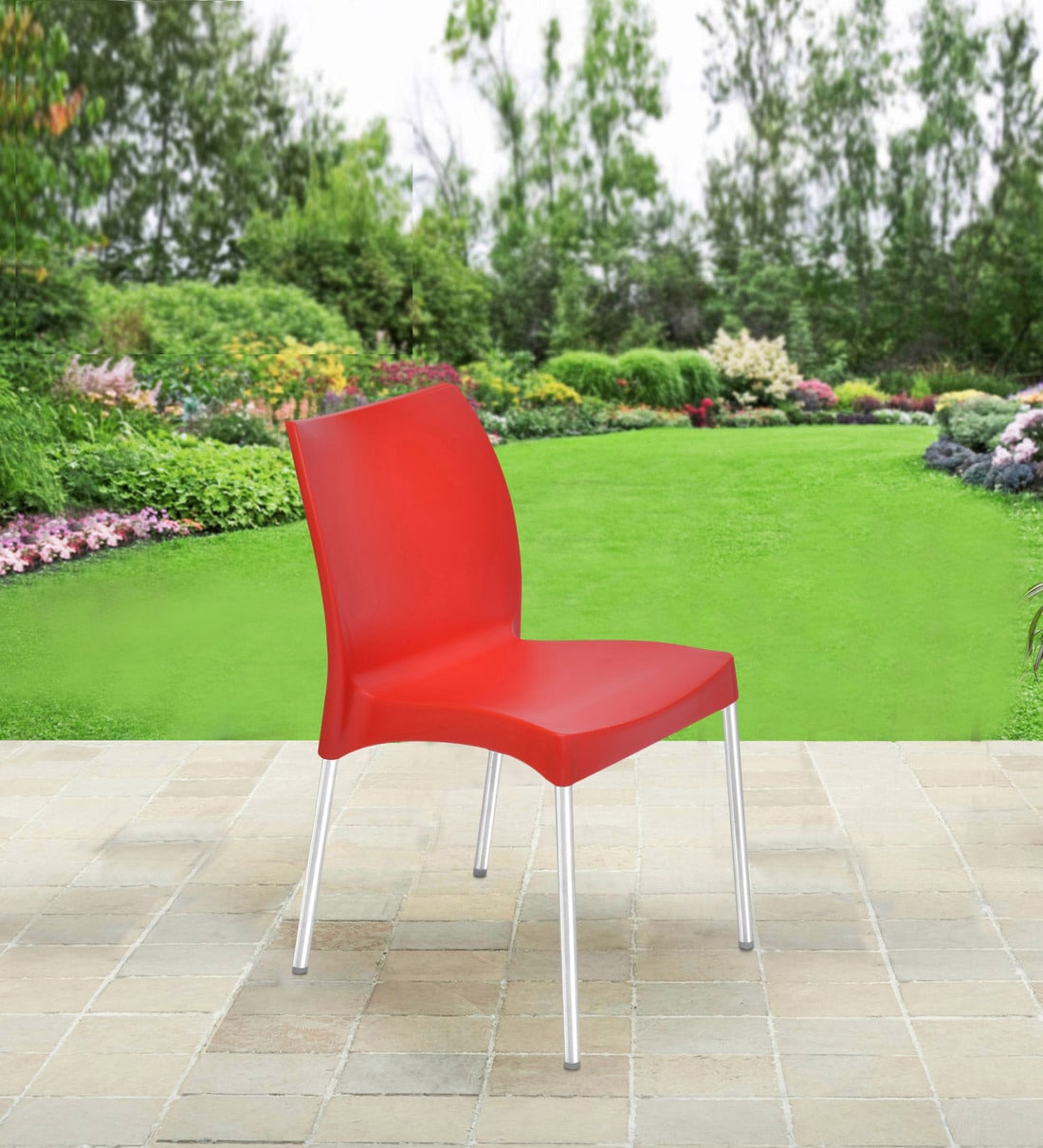 Buy Novella Plastic Chair in Bright Red Colour by Nilkamal Online Un