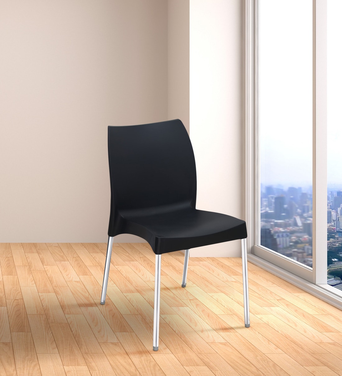 Novella NS07SS Plastic Chair in Iron Black Finish