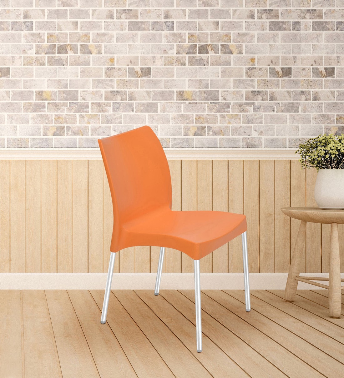 Buy Novella NS07SS Plastic Chair in Orange at 100% OFF by Nilkamal