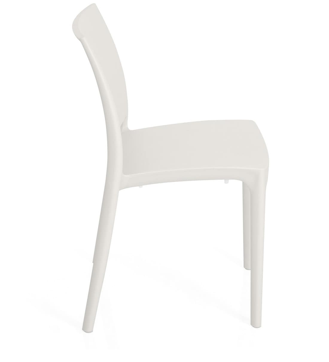 Buy Novella NS08 Stripped Plastic Chair with Arms in Milky White