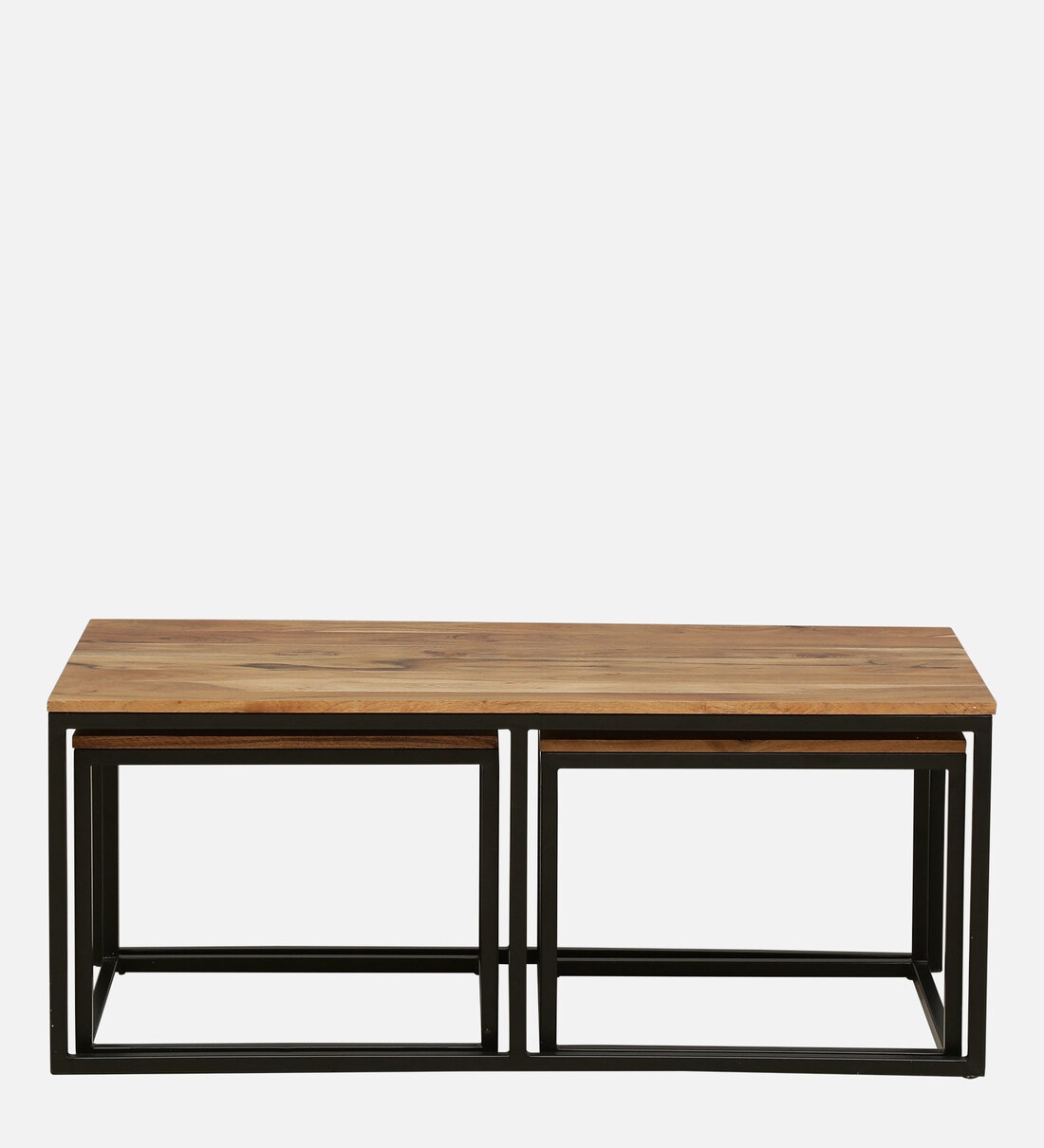 Buy Walond Solid Wood Nesting Coffee Table Set in Natural Finish With