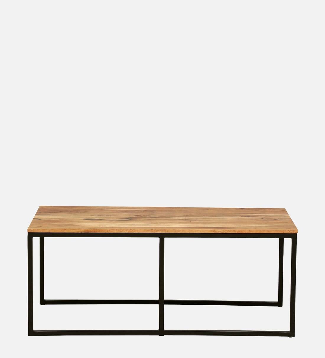 Buy Walond Solid Wood Nesting Coffee Table Set in Natural Finish With