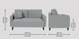 Noble 2 seater sofa in Light Grey  colour