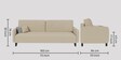 Noble 3 seater sofa in Beige colour
