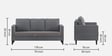 Norikura Fabric 3 Seater Sofa In Grey Colour
