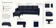 Norris Fabric LHS 6 Seater Sectional Sofa In Cool Cobalt Colour Norris Fabric LHS 6 Seater Sectional Sofa In Cool Cobalt Colour