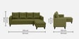 Norris Fabric LHS 6 Seater Sectional Sofa In Moss Green Colour