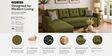 Norris Fabric LHS 6 Seater Sectional Sofa In Moss Green Colour
