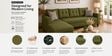 Norris Fabric LHS 6 Seater Sectional Sofa In Moss Green Colour Norris Fabric LHS 6 Seater Sectional Sofa In Moss Green Colour