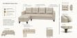 Norris Fabric LHS 6 Seater Sectional Sofa In Silk Cream Colour