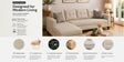 Norris Fabric LHS 6 Seater Sectional Sofa In Silk Cream Colour