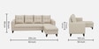 Norris Fabric LHS 6 Seater Sectional Sofa In Silk Cream Colour Norris Fabric LHS 6 Seater Sectional Sofa In Silk Cream Colour