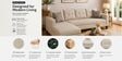 Norris Fabric LHS 6 Seater Sectional Sofa In Silk Cream Colour Norris Fabric LHS 6 Seater Sectional Sofa In Silk Cream Colour