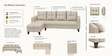 Norris Fabric LHS 6 Seater Sectional Sofa In Silk Cream Colour Norris Fabric LHS 6 Seater Sectional Sofa In Silk Cream Colour