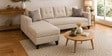 Norris Fabric LHS 6 Seater Sectional Sofa In Silk Cream Colour