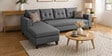 Norris Fabric LHS 6 Seater Sectional Sofa In Steel Grey Colour