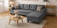 Norris Fabric LHS 6 Seater Sectional Sofa In Steel Grey Colour Norris Fabric LHS 6 Seater Sectional Sofa In Steel Grey Colour