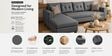 Norris Fabric LHS 6 Seater Sectional Sofa In Steel Grey Colour