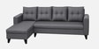 Norris Fabric LHS 6 Seater Sectional Sofa In Steel Grey Colour
