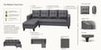 Norris Fabric LHS 6 Seater Sectional Sofa In Steel Grey Colour Norris Fabric LHS 6 Seater Sectional Sofa In Steel Grey Colour
