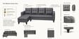 Norris Fabric LHS 6 Seater Sectional Sofa In Steel Grey Colour