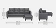 Norris Fabric LHS 6 Seater Sectional Sofa In Steel Grey Colour Norris Fabric LHS 6 Seater Sectional Sofa In Steel Grey Colour