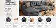 Norris Fabric LHS 6 Seater Sectional Sofa In Steel Grey Colour Norris Fabric LHS 6 Seater Sectional Sofa In Steel Grey Colour