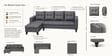 Norris Fabric LHS 6 Seater Sectional Sofa In Steel Grey Colour Norris Fabric LHS 6 Seater Sectional Sofa In Steel Grey Colour