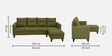 Norris Fabric RHS 6 Seater Sectional Sofa In Moss Green Colour